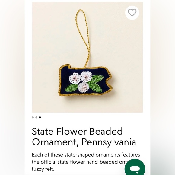 NWT Pennsylvania felt and beaded ornament - Picture 3 of 3